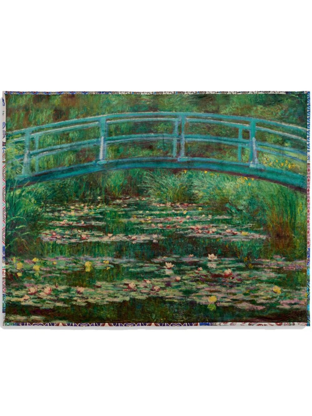 Johnny Was Japanese Footbridge Travel Blanket Reversible Home Lounge Green NEW